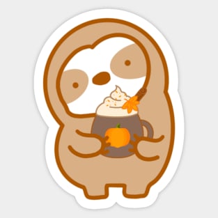 Cute Pumpkin Spice Latte Sloth Sticker